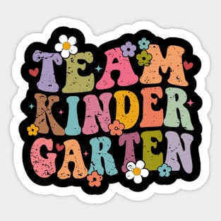 Team Kindergarten Groovy Back to School Gifts Teacher Student Sticker